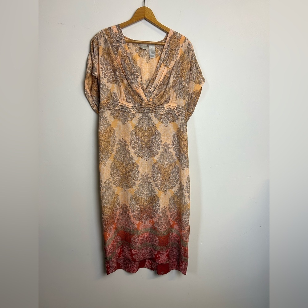 Emma James Boho Lightweight Shiffon Midi Dress Size 14‎ Cowgirl Western